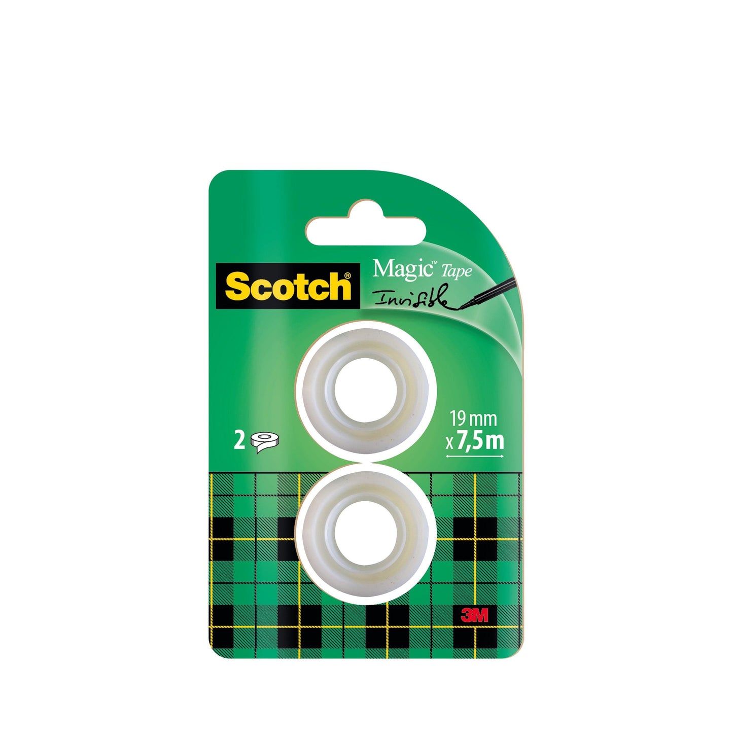 Scotch® Magic™ Unsichtbares Klebeband, Nachfüllpackung 2 Rollen, 19 mm x 7,5 m | Packung (1 Stück)
