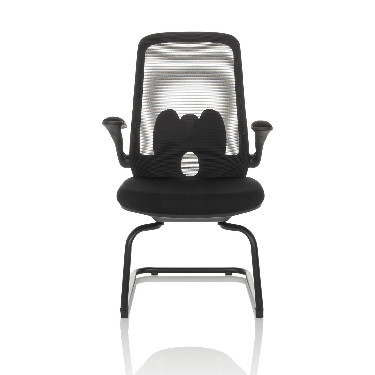 B-Ware Hjh Office Besucherstuhl Freischwinger Stuhl Miko Vb Netz Stoff Schwarz Stuhl526