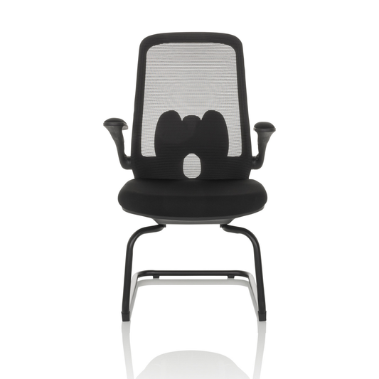 Gestastóll frá Hjh skrifstofu í B-flokki, sveigjanlegur stóll, Miko VB möskvaefni, svartur, stóll 526