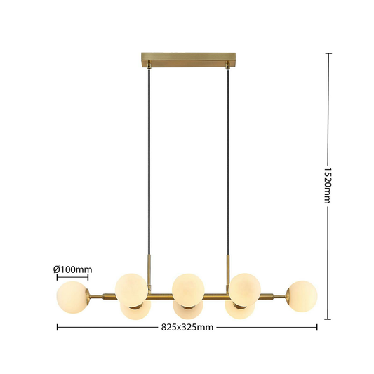 B-grade Lindby Kiamo pendant light, ceiling lamp, glass shades Opal432 
