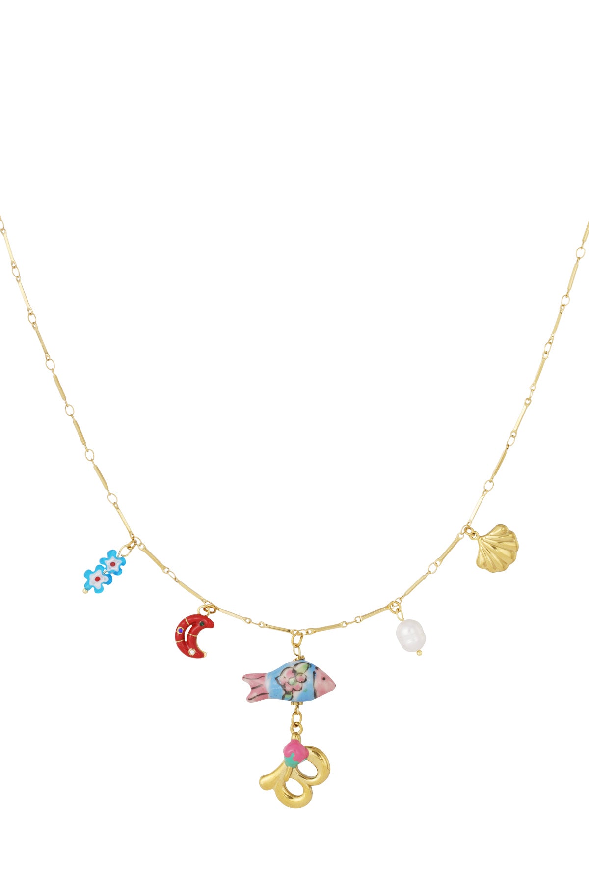 Happy Initials Halskette mit Charms
