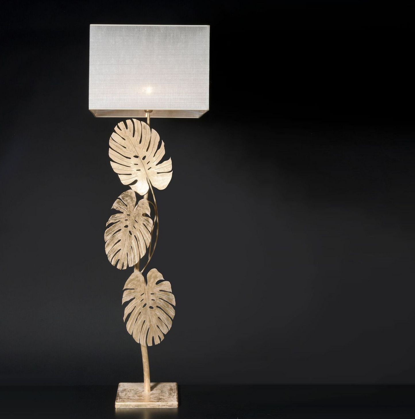 B-flokks Ferroluce gólflampi Monstera Deliciosa standlampi með gullblaði 