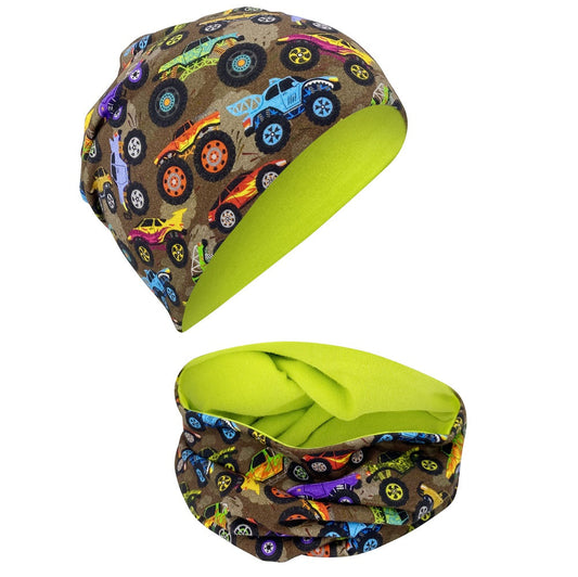 Kinder Beanie Mütze & Loop Set - Monster Truck