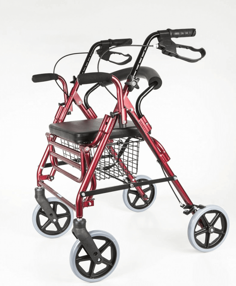 Aluminum rollator with footrest - AT51018