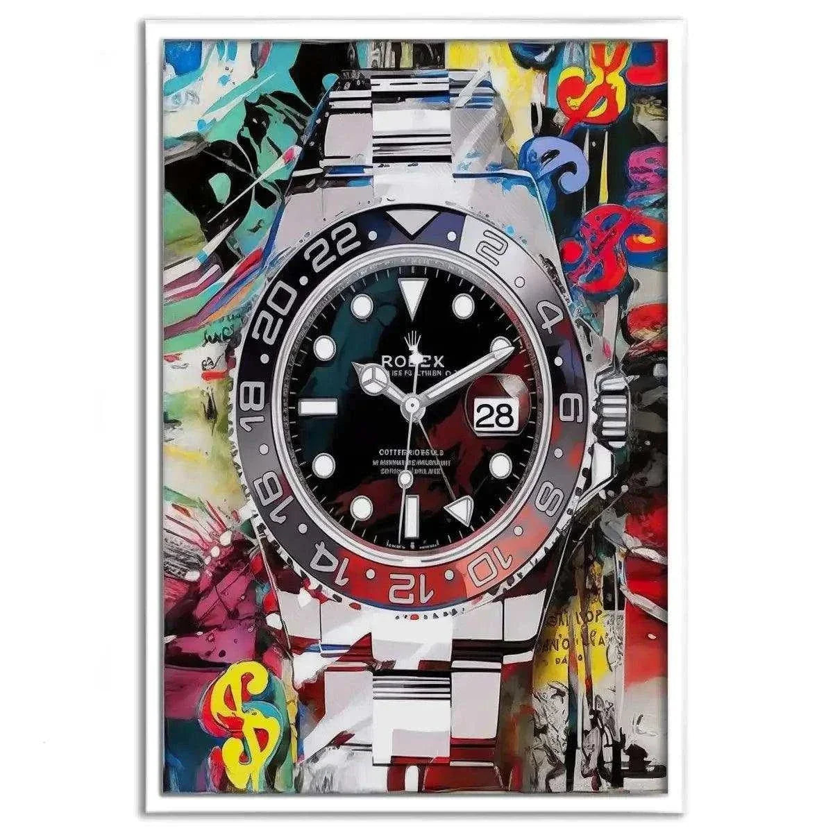 10 past Rolex - Leinwandbild Pop Art