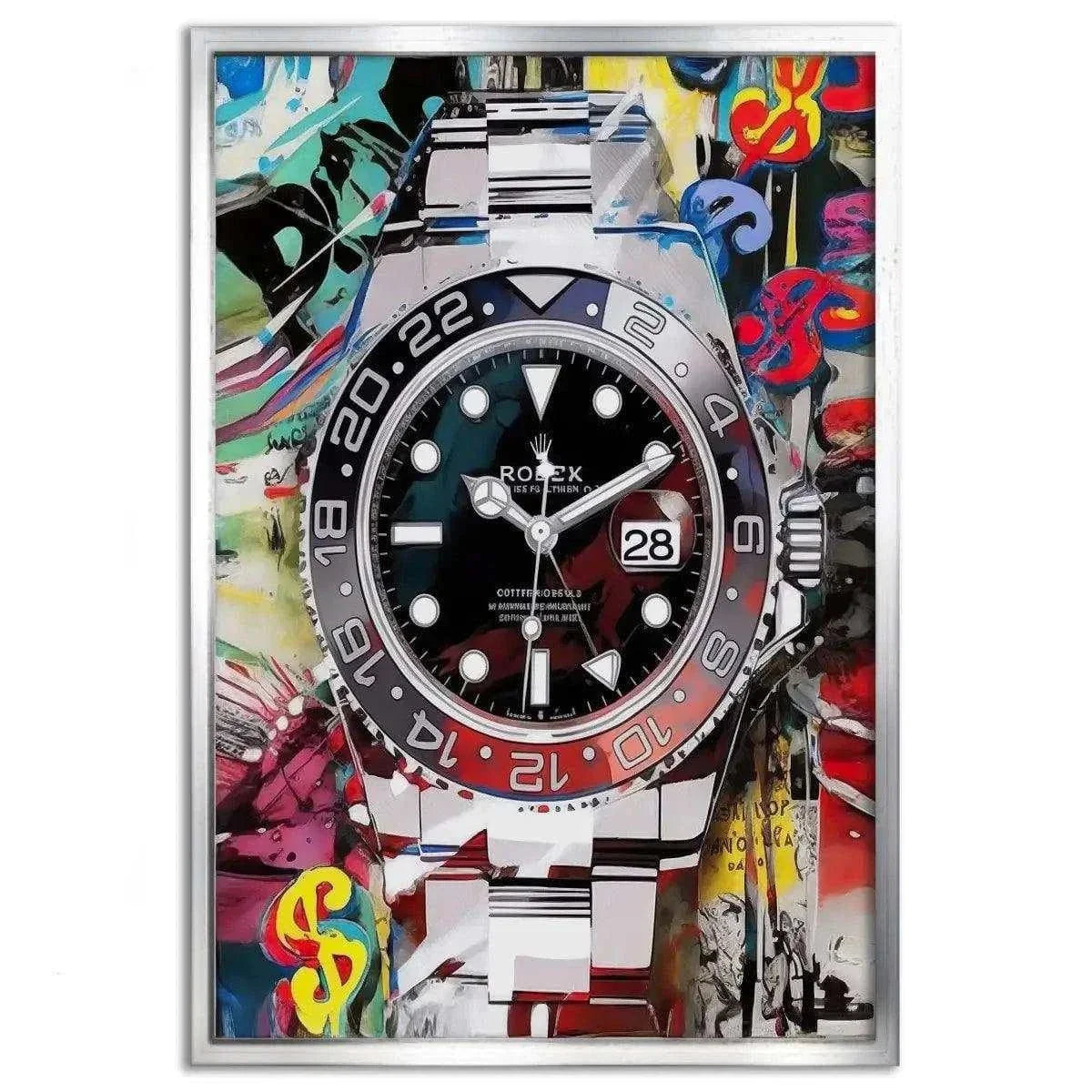 10 past Rolex - Leinwandbild Pop Art