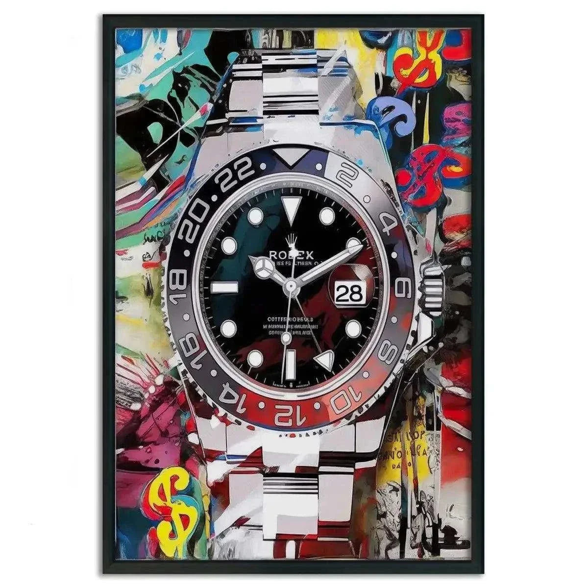 10 past Rolex - Leinwandbild Pop Art