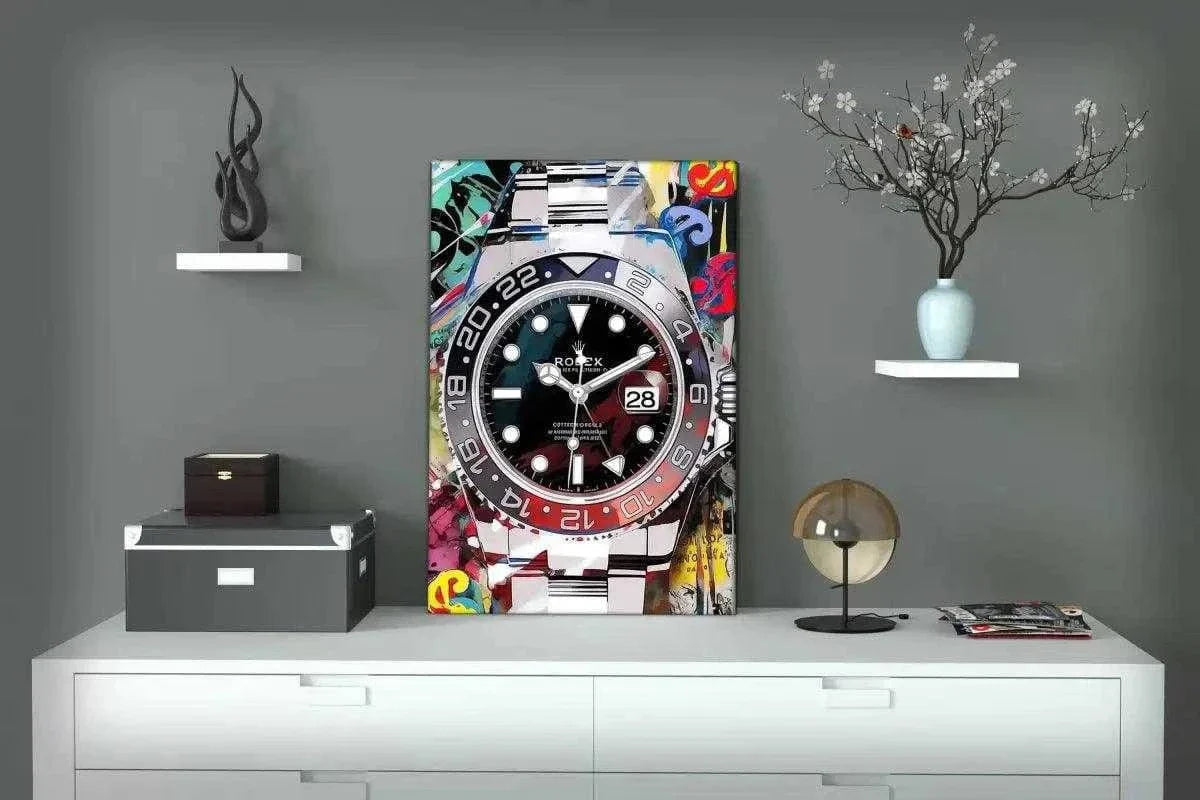 10 past Rolex - Leinwandbild Pop Art