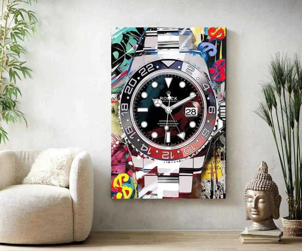10 past Rolex - Leinwandbild Pop Art
