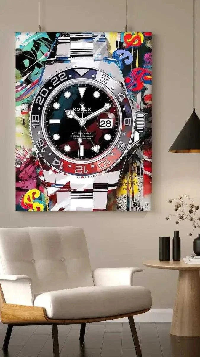 10 past Rolex - Leinwandbild Pop Art
