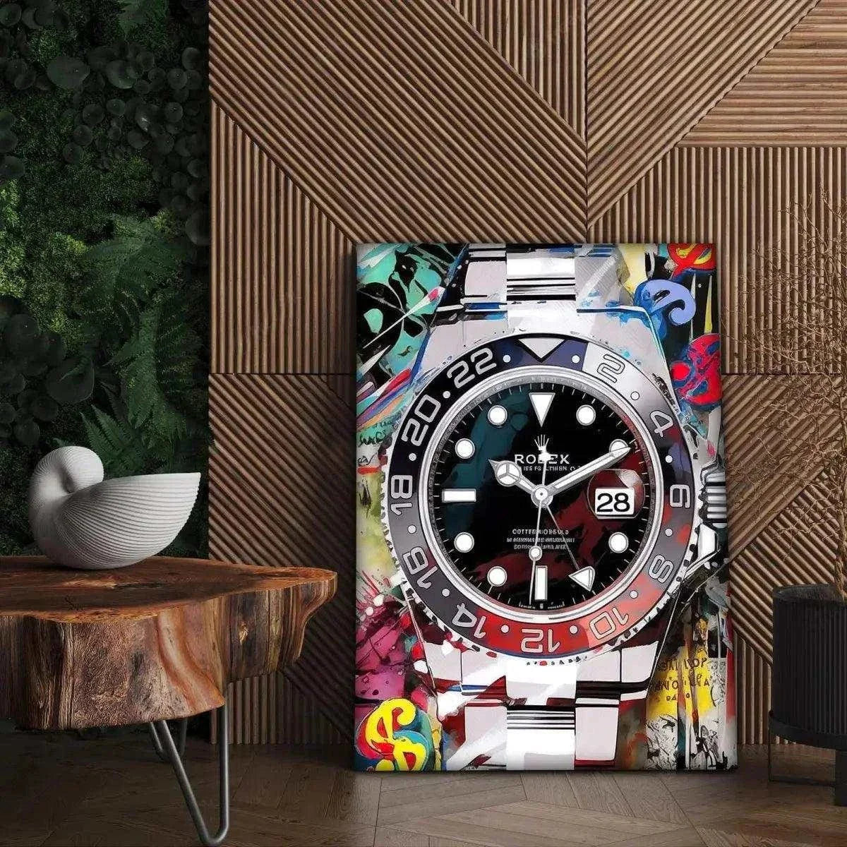 10 past Rolex - Leinwandbild Pop Art