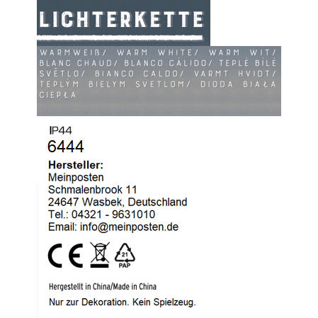 Lichterkette warmweiß 1128 LED Timer Weihnachtsbeleuchtung innen & außen