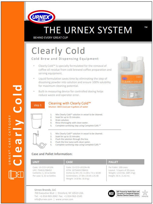 Urnex Clearly Cold Cleaning Agent – 1000ml