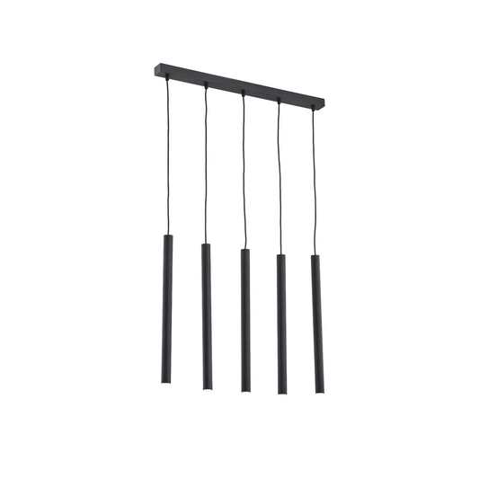B-Ware Euluna Hängeleuchte Sone Hängelampe Pendelleuchte Baldachin Eckig 5 Flg Schwarz