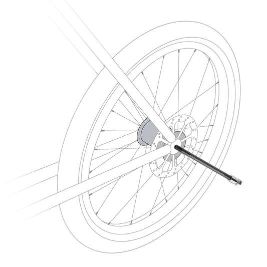 B-flokks Cybex Gold gegnumás fyrir hjólasett, svart, 168/180 mm (M12 x 1,75)