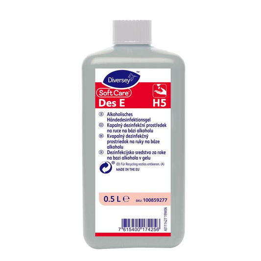 Soft Care Des E, VAH-gelistetes, gelförmiges Händedesinfektionsmittel | Flasche (500 ml)