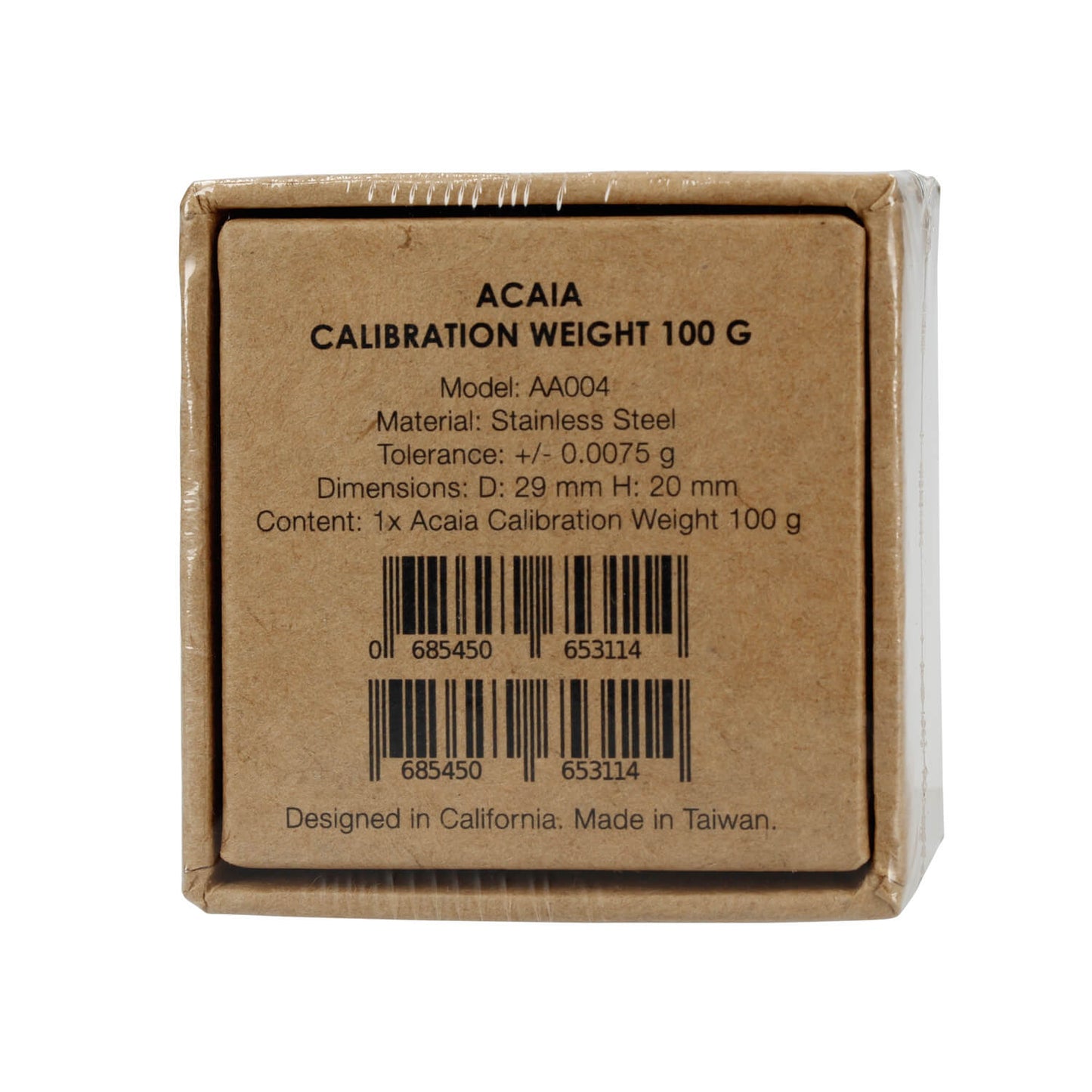 Acaia Calibration Weight – 100g Precision Standard