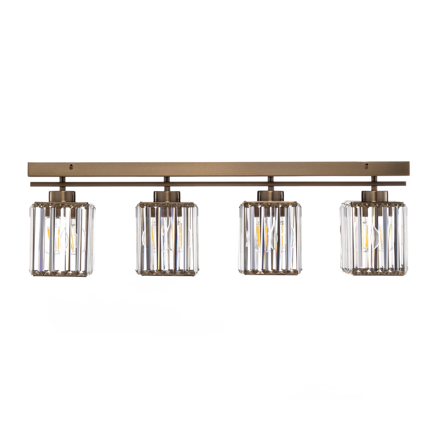 Loftljós í B-flokki AV-1795-4EY, 4 ljósastaur, forn gulllitað loftljós, ljóskastari