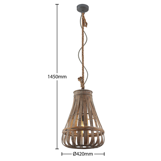 B-grade Lindby Haruno pendant light made of rattan, 42 cm, ceiling lamp, ceiling light, lamp, spotlight