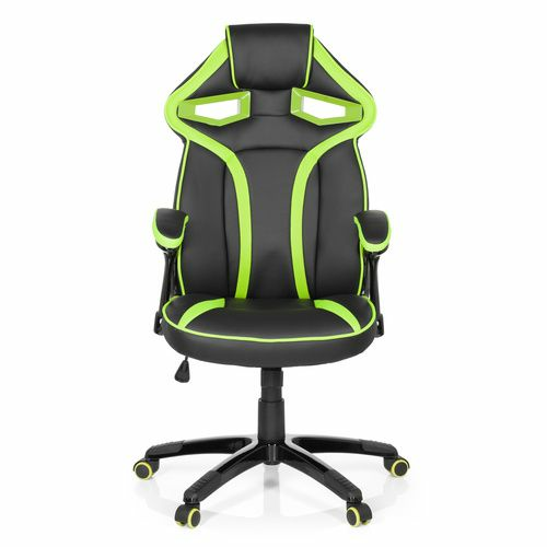 B-lager Hjh Office Guardian Gaming Chair Svartgrænt Snúningsstóll Skrifstofustóll Vinnustóll