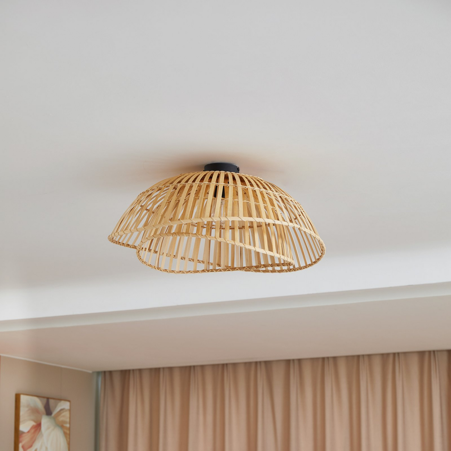 B-grade Lindby ceiling light Ilajus ø 62 cm bamboo natural ceiling lamp light S149