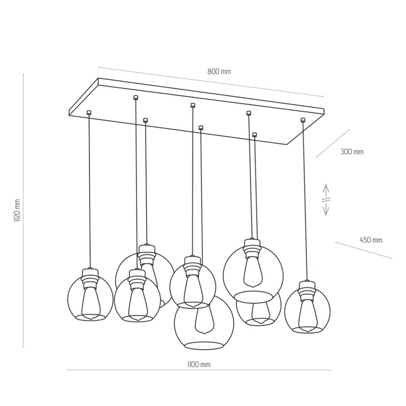B-stock Euluna hanging light Cubus hanging light pendant light lamp light Achtflammi829 