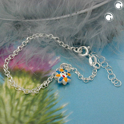 Armband 2,4 mm ertukeðja sóllitað lakkað silfur 925 14 cm