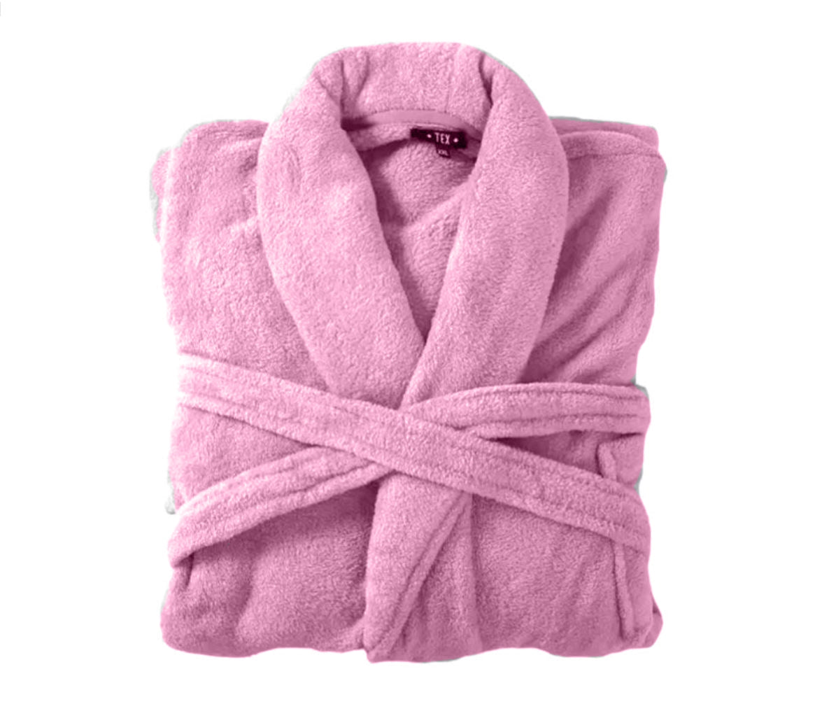 Bademantel flauschig » Saunamantel in Teddy-Plüsch Qualität » leichter/dünner Morgenmantel 100 cm lang » unisex