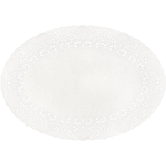 Tortenspitzen oval 17x24 cm, weiß - Deko-Spitzenpapier für Torten | Packung (250 Stück)
