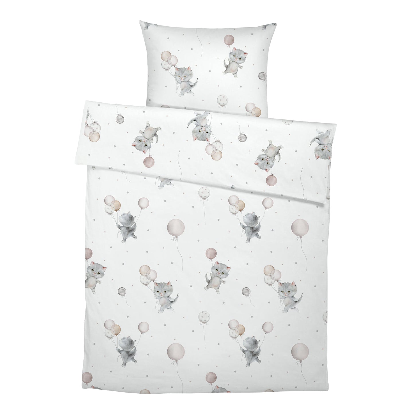 "Cat with Balloons" Premium Children's Bedding 