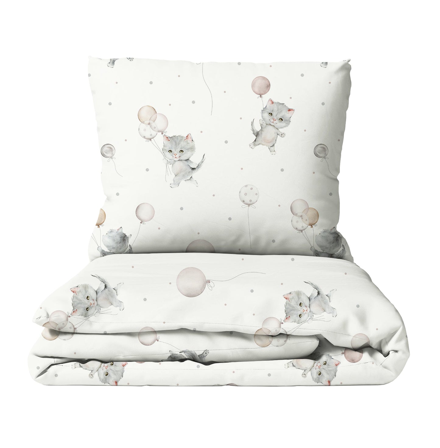 "Cat with Balloons" Premium Children's Bedding 