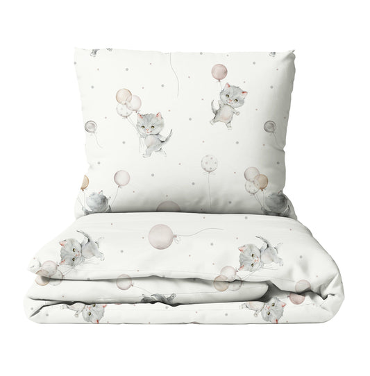 "Cat with Balloons" Premium Children's Bedding 
