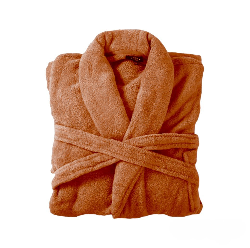 Bademantel flauschig » Saunamantel in Teddy-Plüsch Qualität » leichter/dünner Morgenmantel 100 cm lang » unisex