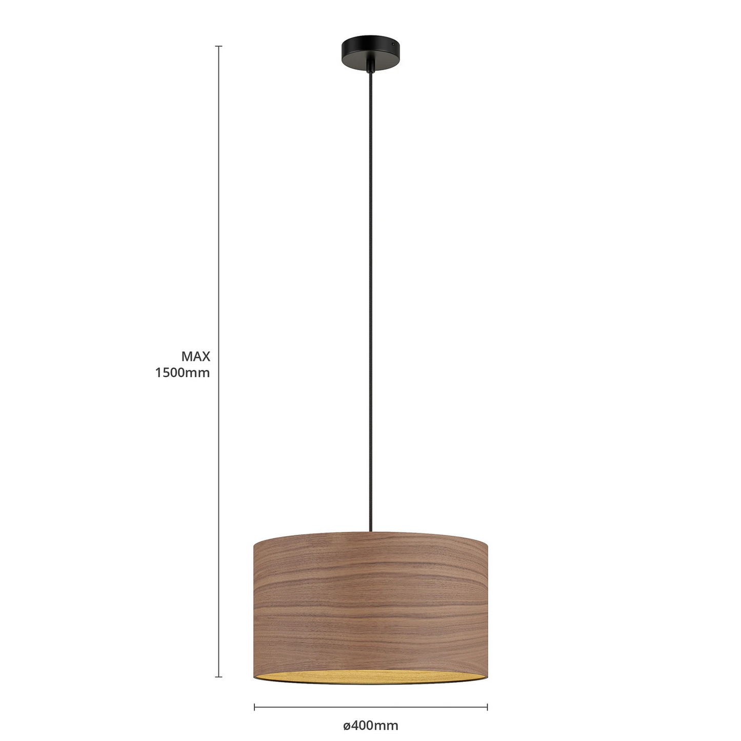 B-flokks Envostar Veneer hengilampi, loftlampi, ljósastæði, valhnetu