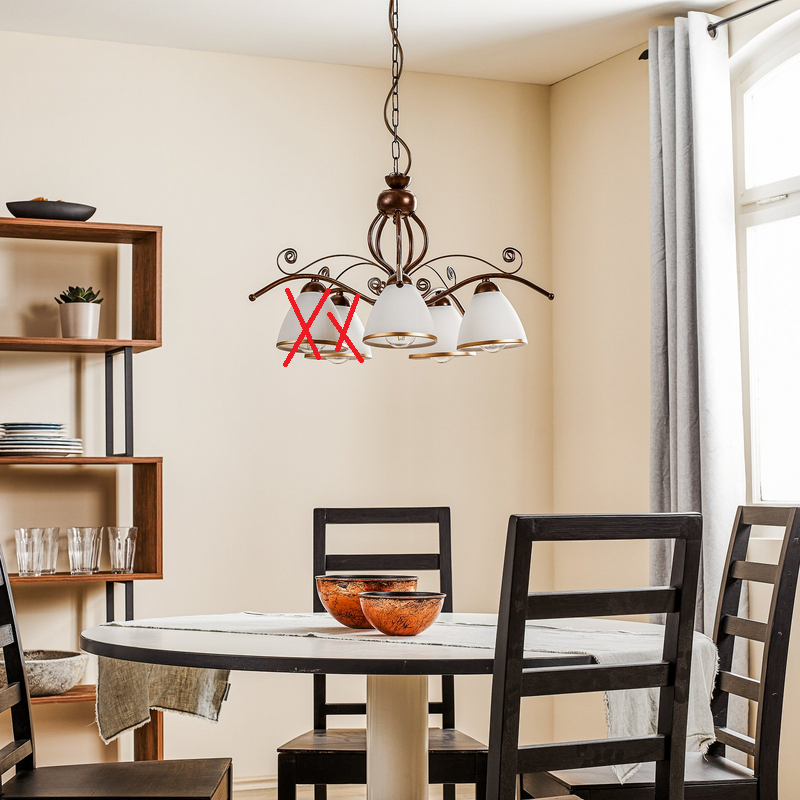 B-flokks Roma hengiljós, hvítt + brúnt, loftljós, loftlampi, lampi. Sjá texta/mynd