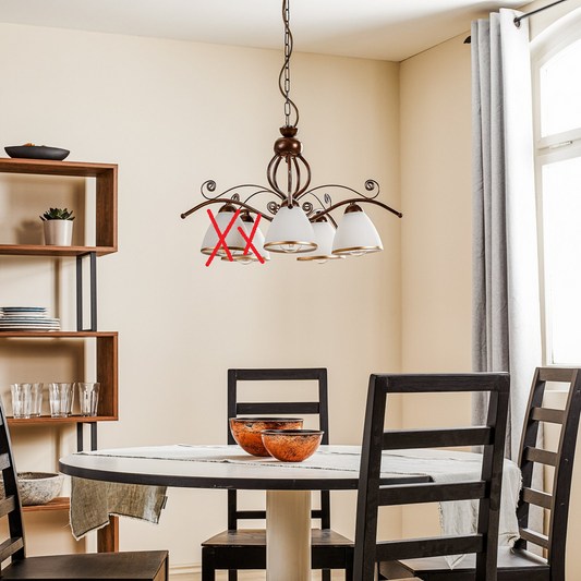 B-flokks Roma hengiljós, hvítt + brúnt, loftljós, loftlampi, lampi. Sjá texta/mynd