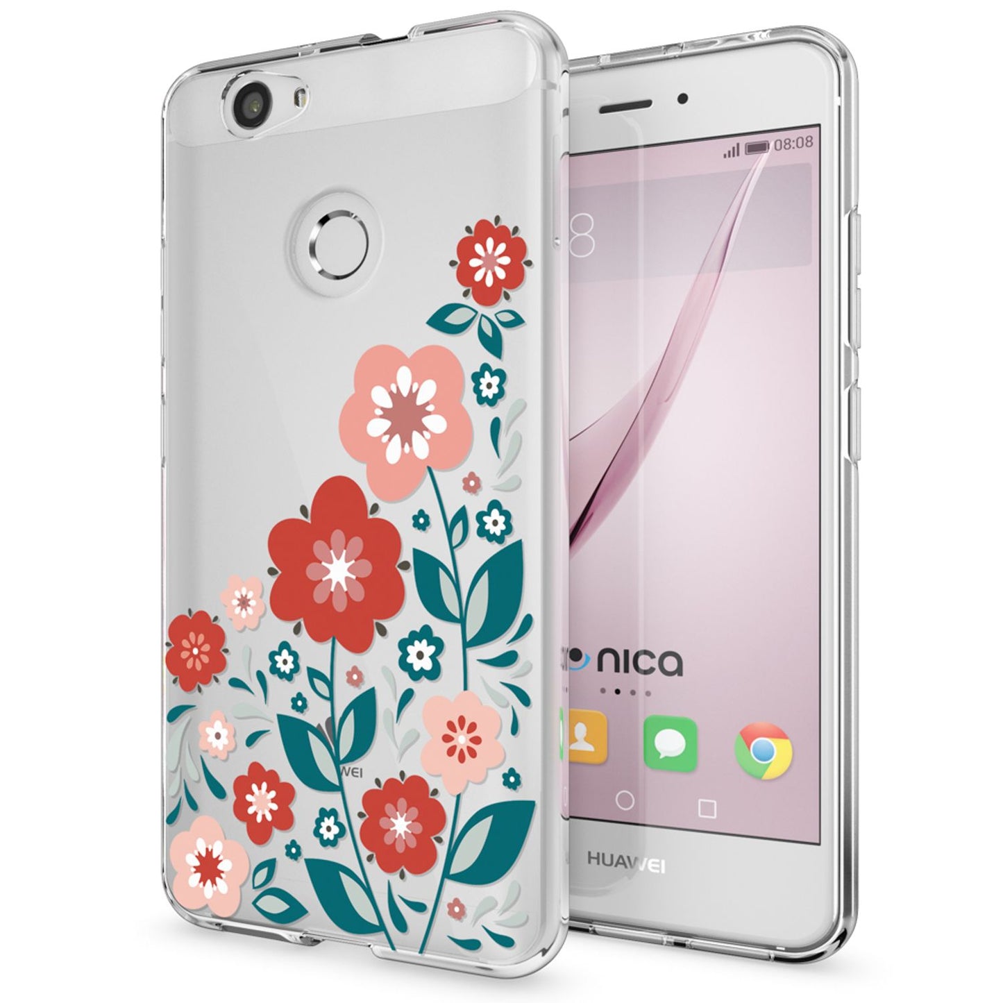 Huawei Nova Handy Hülle von NALIA, Silikon Motiv Case Cover Muster TPU Schutz