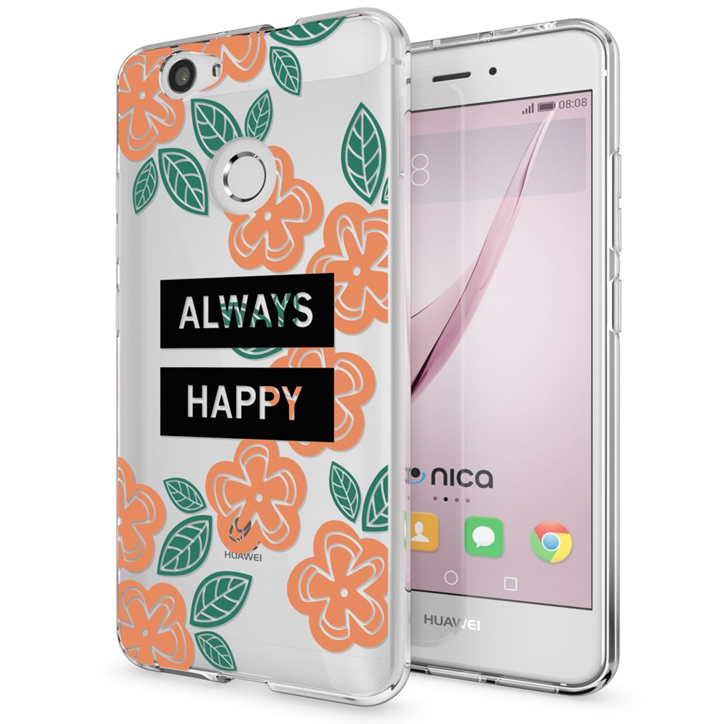 Huawei Nova Handy Hülle von NALIA, Silikon Motiv Case Cover Muster TPU Schutz