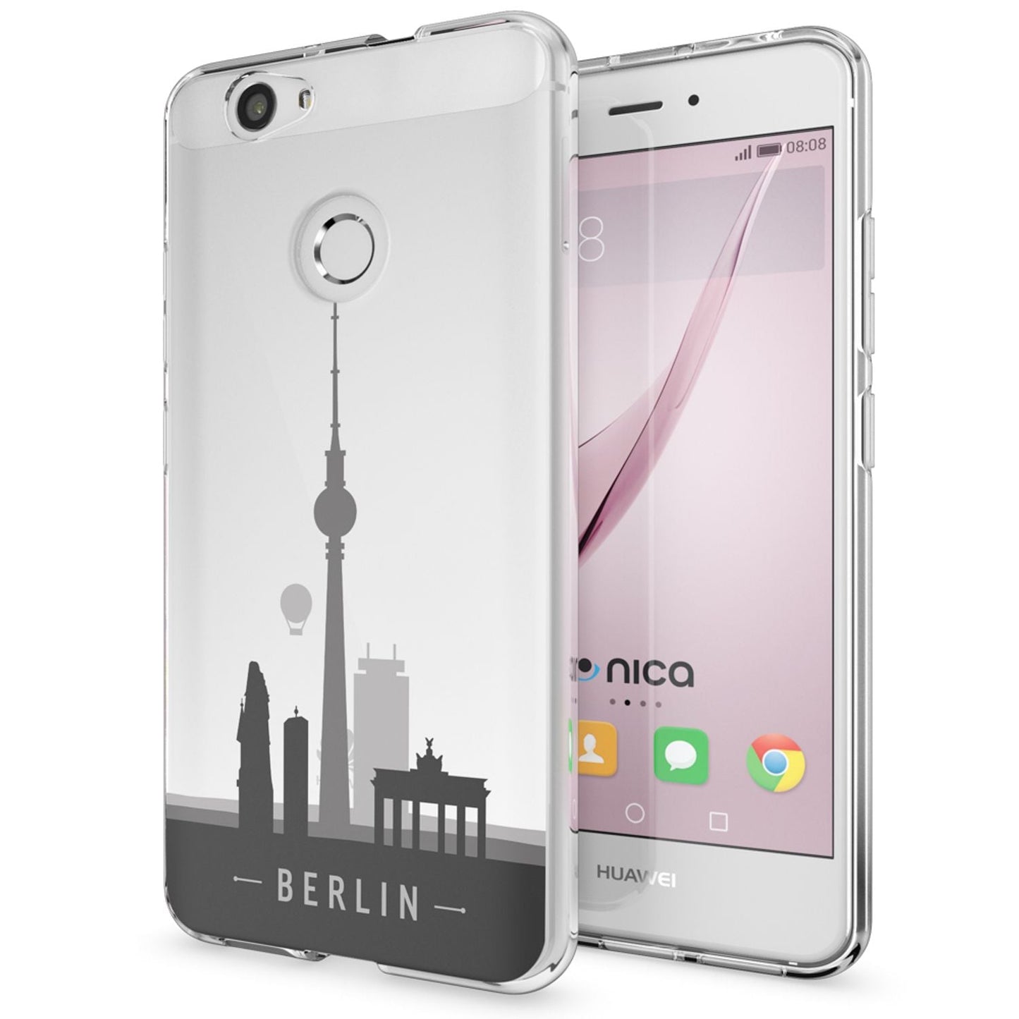 Huawei Nova Handy Hülle von NALIA, Silikon Motiv Case Cover Muster TPU Schutz