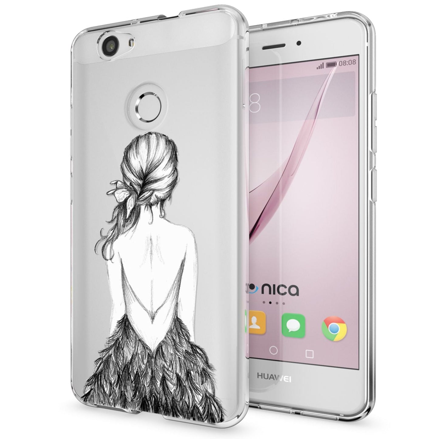 Huawei Nova Handy Hülle von NALIA, Silikon Motiv Case Cover Muster TPU Schutz