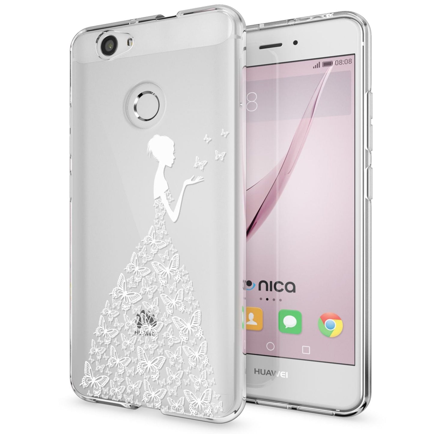 Huawei Nova Handy Hülle von NALIA, Silikon Motiv Case Cover Muster TPU Schutz