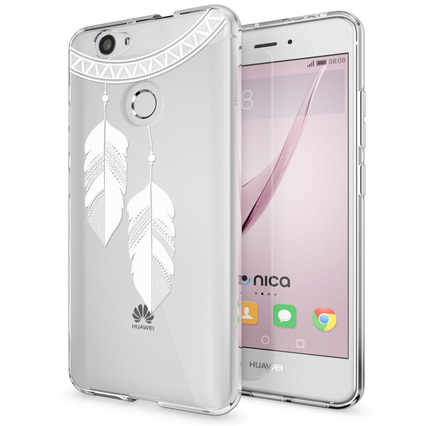 Huawei Nova Handy Hülle von NALIA, Silikon Motiv Case Cover Muster TPU Schutz