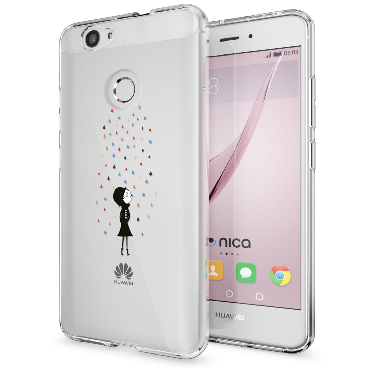 Huawei Nova Handy Hülle von NALIA, Silikon Motiv Case Cover Muster TPU Schutz