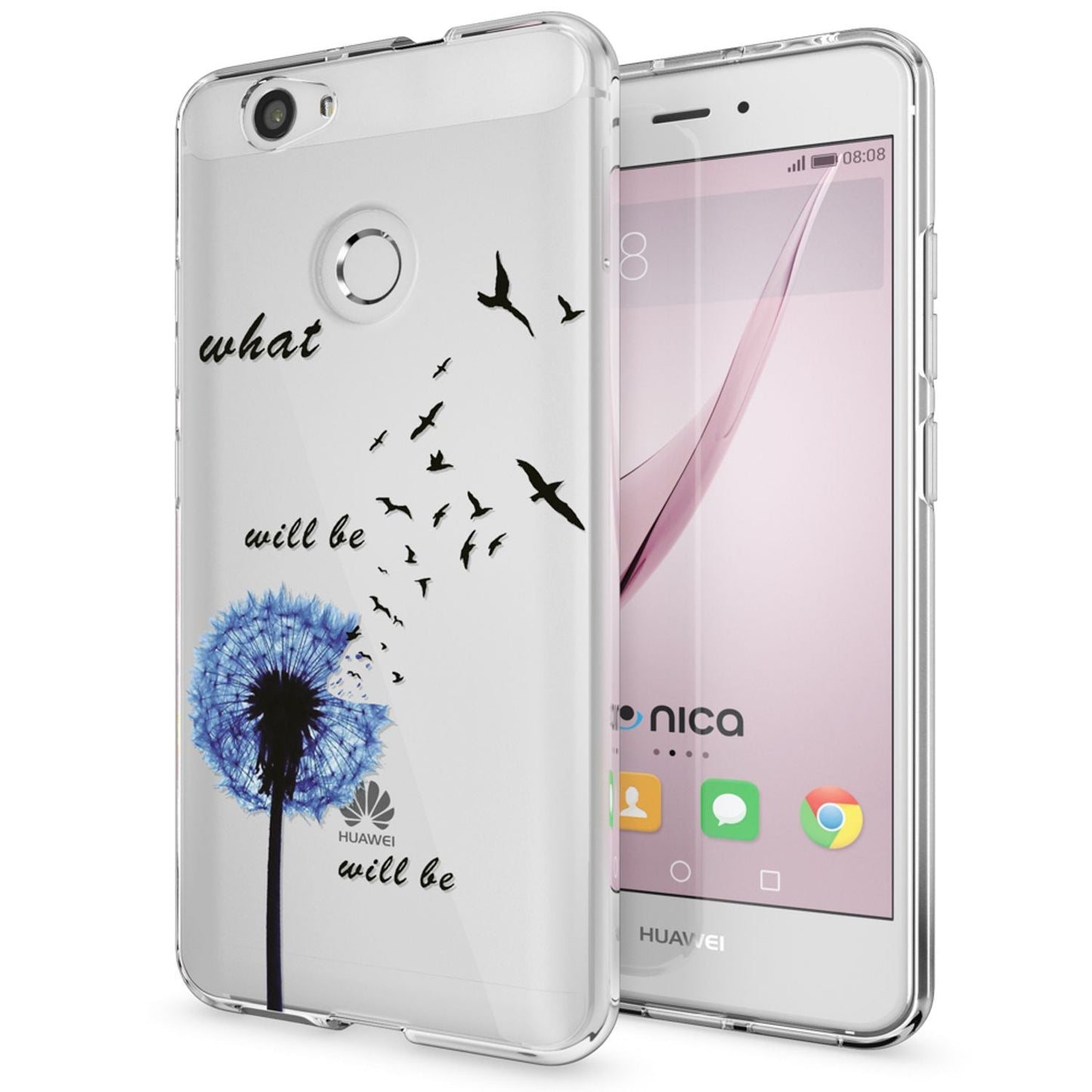 Huawei Nova Handy Hülle von NALIA, Silikon Motiv Case Cover Muster TPU Schutz
