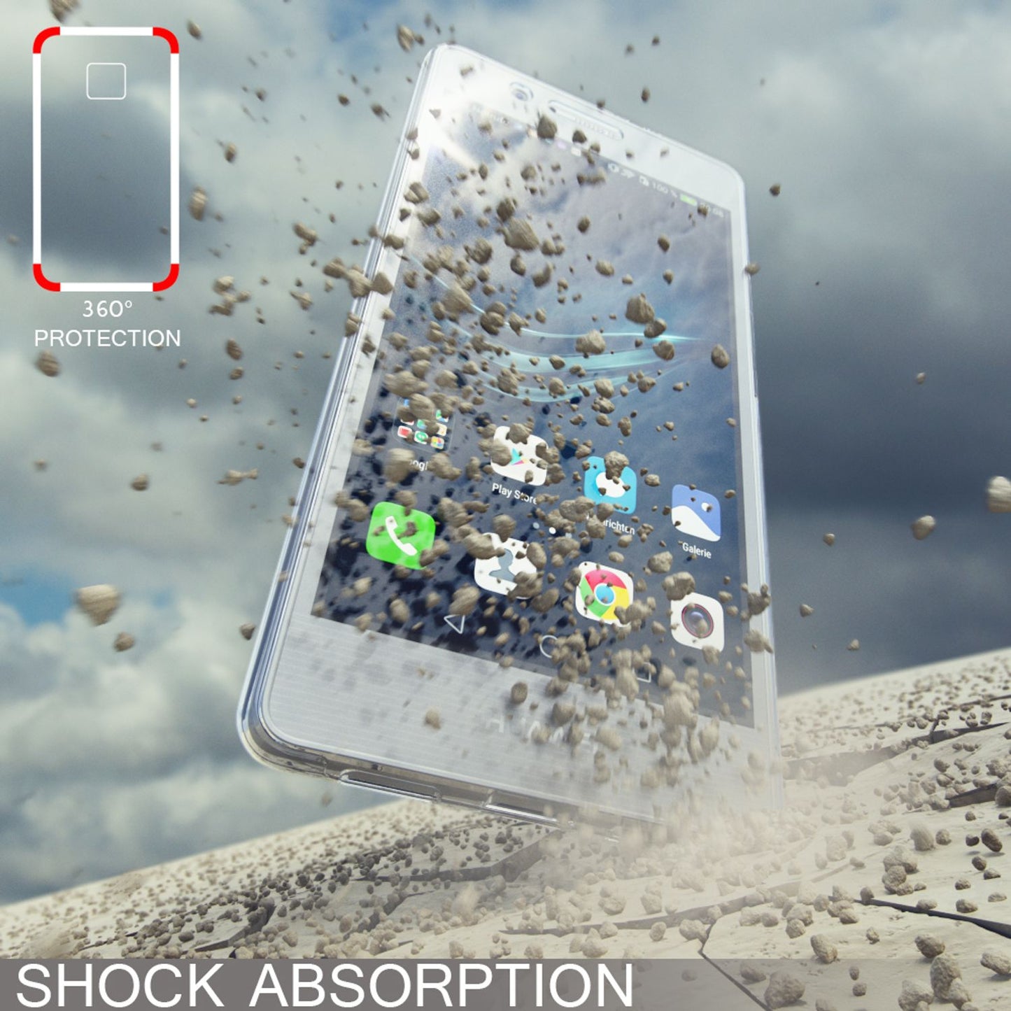 Huawei P9 Lite 2016 360° símahulstur frá NALIA, sílikonhlíf með fullri vörn