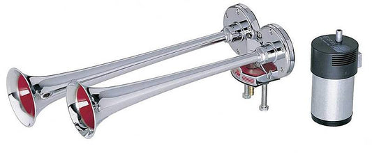 B-flokks HP bílaaukabúnaður, tveggja tóna fanfara, þokuhorn, vörubíll, 2 x 12V plasttrektar