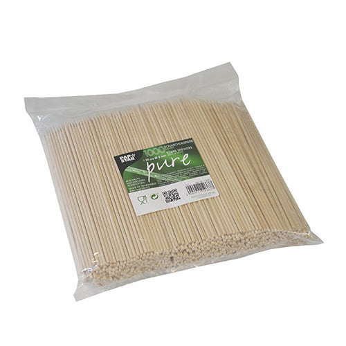 PAPSTAR Schaschlikspieße Holz "pure" Ø 3 mm, 20 cm lang | Folie (1000 Stück)