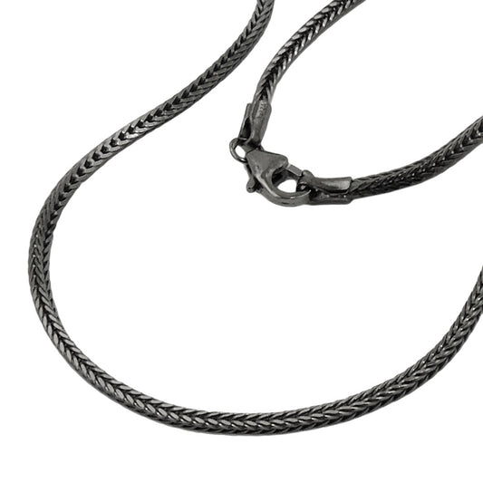 Keðja 1,5 mm refahalskeðja ródínhúðuð silfur 925 42 cm