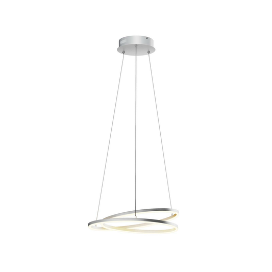 B-grade Lindby Davian LED pendant light, ceiling lamp, 37 W, dimmable, nickel 
