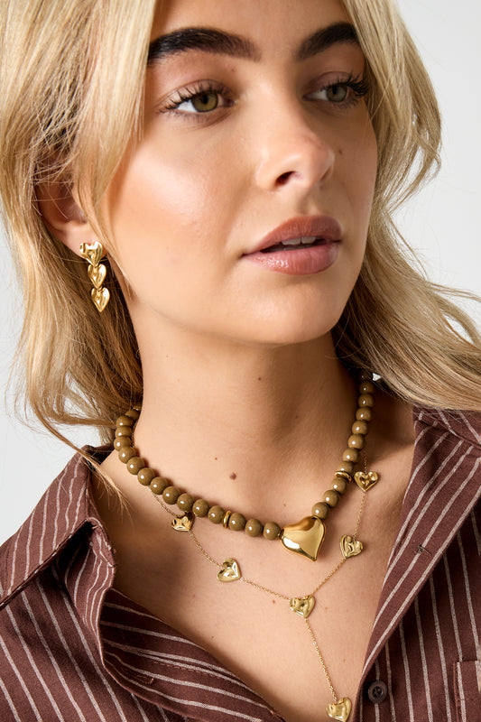 Acryl Perlen Halsketten Herz Casual Täglich Einfache Serie frauen schmuck